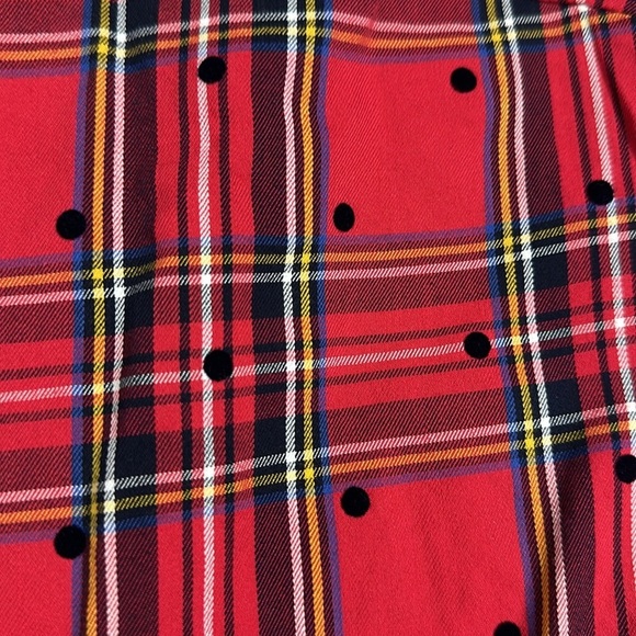 Talbots size med petite red plaid shirt with polka dots, cotton blend, fall - Picture 5 of 12